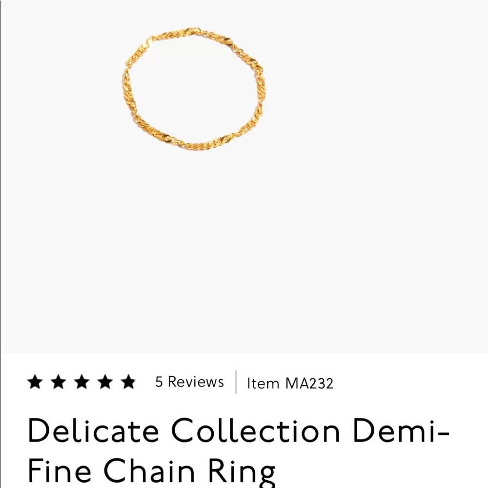 Madewell ring delicate 14k gold over sterling silver size 6 NWT